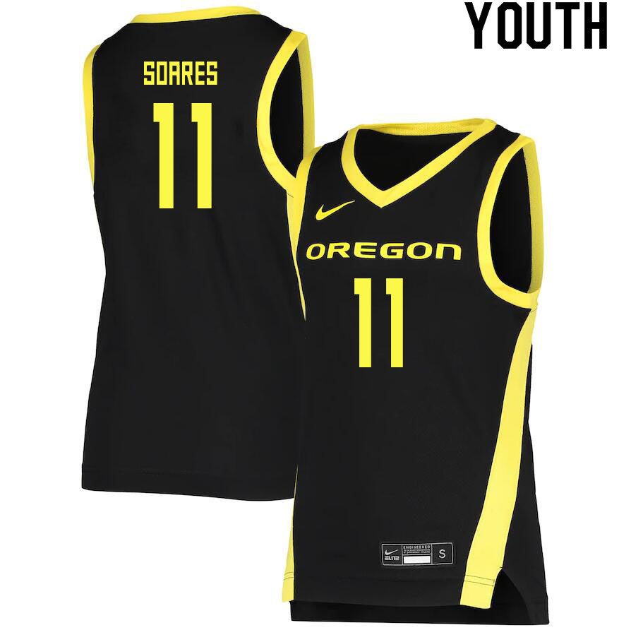 Youth # #11 Rivaldo Soares Oregon Ducks College Basketball Jerseys Sale-Black - Click Image to Close